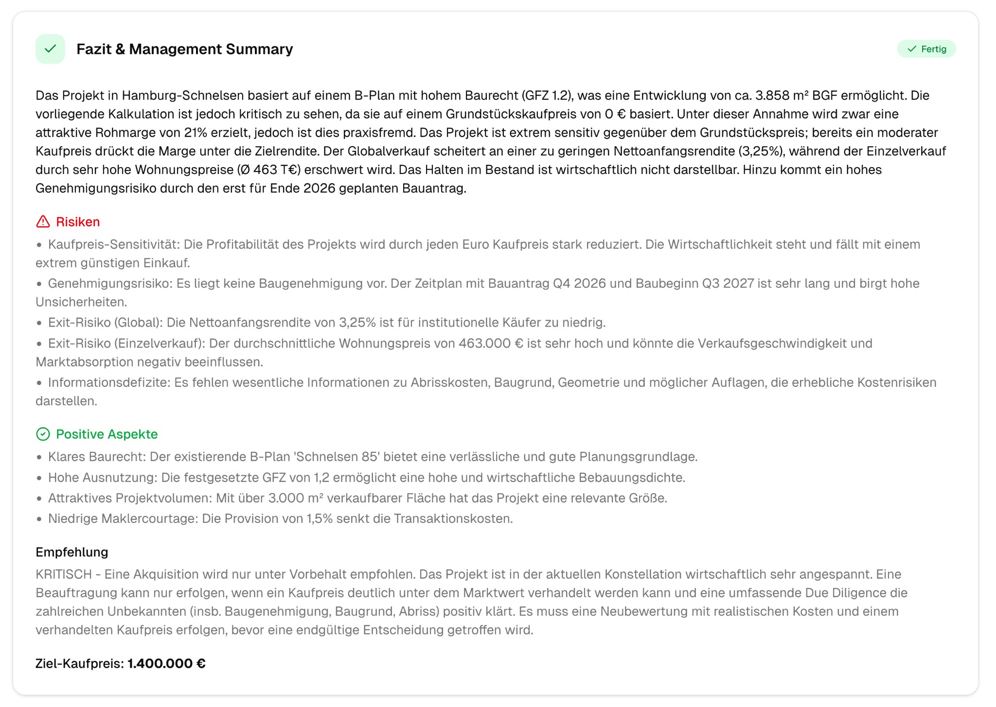 Fazit & Management Summary